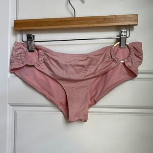 Victoria's Secret Light Pink Bikini Bottom with Gold Detail